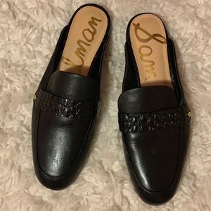 Sam Edelman Leather Black Flats or Slides